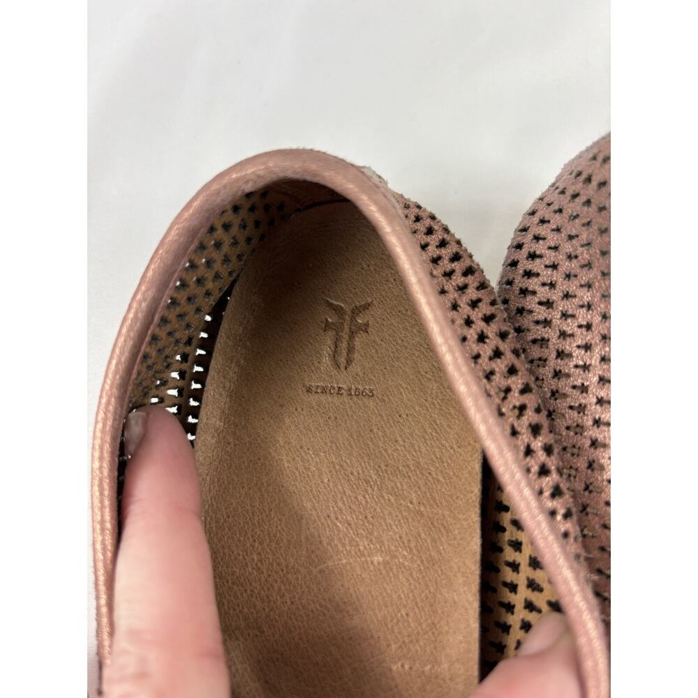 Frye Melanie Flats Copper Rose Gold Leather 6.5 Slip On Perforated Comfort - Picture 10 of 12